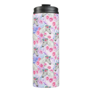 Unicorns-u. Rosen-Muster Thermosbecher