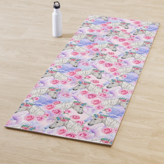 Unicorns-u. Rosen-Muster Yogamatte (Beispiel)