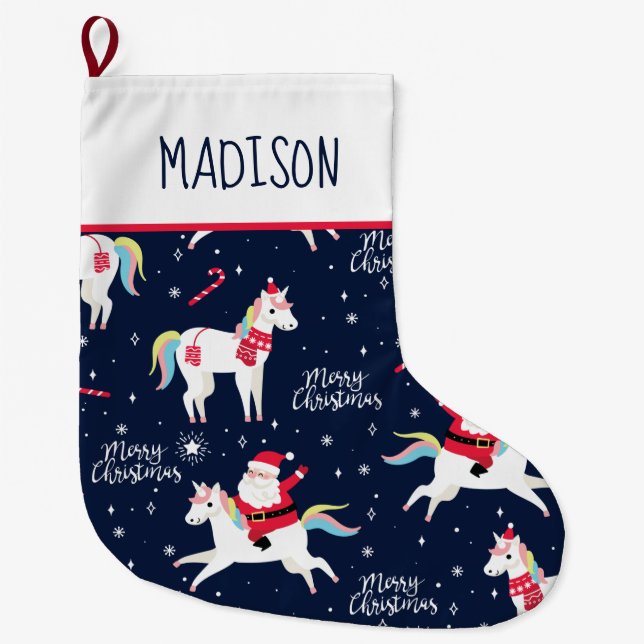 Unicorns und Santas Großer Weihnachtsstrumpf (Vorderseite)