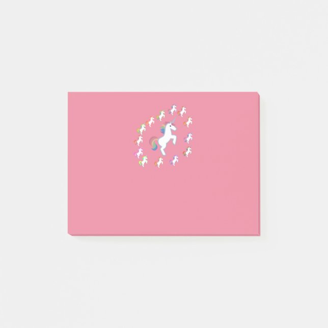Unicorns Unicorn und mehr mehrfarbige Unicorn Post-it Klebezettel (Vorderseite)