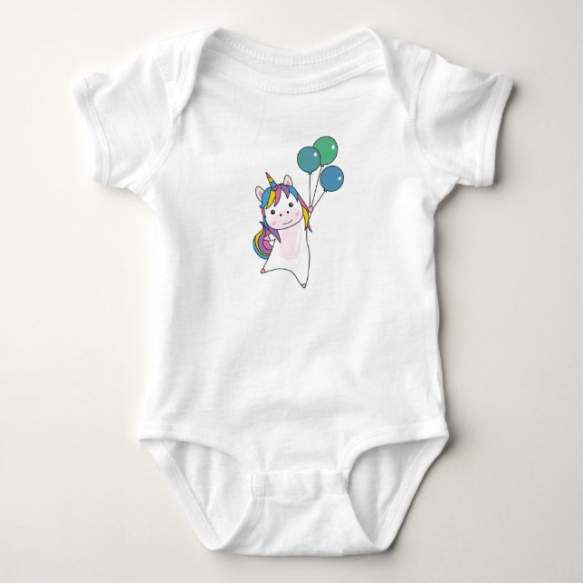 Unicoron Balloons Niedliche Tiere für Kinder Baby Strampler (Vorderseite)
