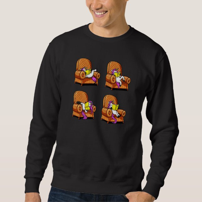 Unicoron Book Reading Fantasy Magical Kids Girls W Sweatshirt (Vorderseite)