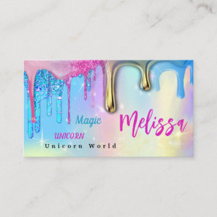 Unicoron Glitzer Tropfen Business Card Visitenkarte