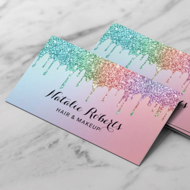 Unicoron Glitzer Tropfens Holographic Beauty Salon Visitenkarte (Von Creator hochgeladen)