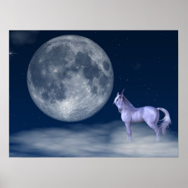 Unicoron Moon Magic Wall Art Poster Print