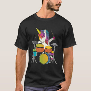 Unicoron Playing Drums Funny Magical Drummer Music T-Shirt
