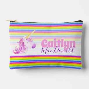 Unicoron Regenbogenstreifen, benutzerdefinierte Bl Zubehörtasche