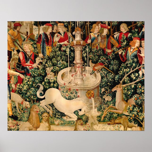 Unicoron Tapestries gefunden Mythos vom Mittelalte Poster (Vorne)