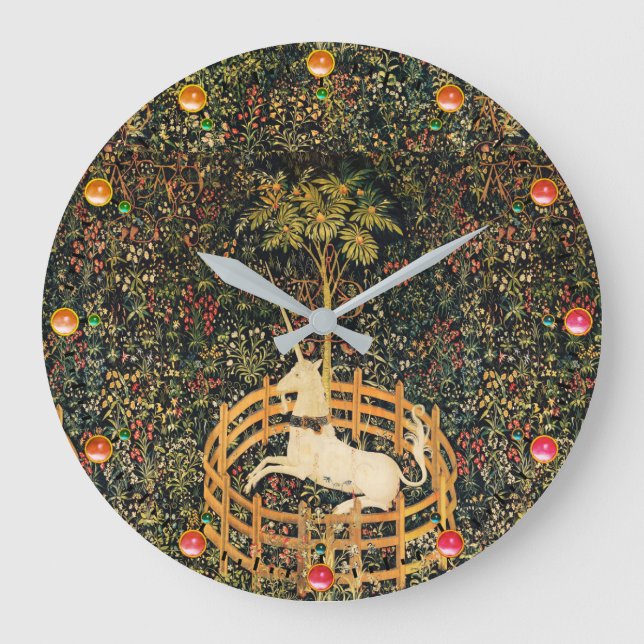 UNICORS UND GOTHIC FANTASY BLUME, FLORALMOTIFEN GROßE WANDUHR (Vorderseite)