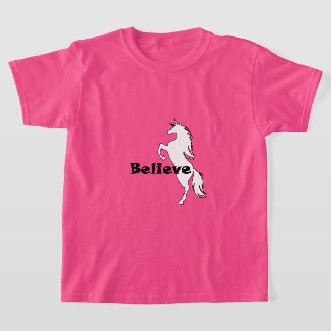 Unicorve Glaube Design - Der T - Shirt für Mädchen (Ablage )