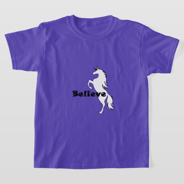 Unicorve Glaube Design - Der T - Shirt für Mädchen (Ablage )