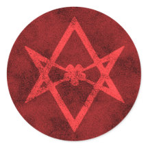 Unicursal Hexagram (rot texturiert)