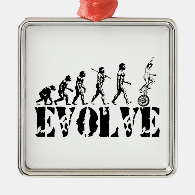 Unicycling Unicyclistunicycle-Evolutions-Sport Silbernes Ornament (Vorne)