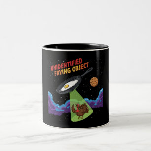 Unidentifiziertes Bratobjekt Lustige UFO Truthahn Zweifarbige Tasse