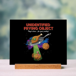  Unidentifiziertes Bratobjekt Lustiger Alien UFO T Acrylschild