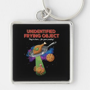 Unidentifiziertes Bratobjekt Lustiger Alien-UFO-Tr Schlüsselanhänger