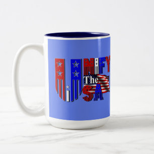 Unified the USA Patriotic Logo Blue Zweifarbige Tasse