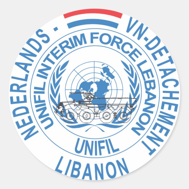 UNIFIL NL VN Detachement Runder Aufkleber (Vorderseite)