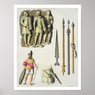 Uniform und Waffen der römischen Legionaries, von Poster