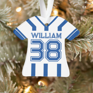 Uniforme de football bleu Jersey avec numéro