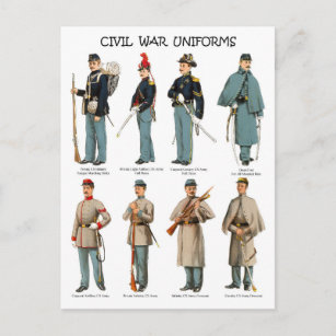Uniformen des Zivilen Krieges in Amerika Postkarte