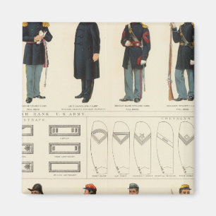 Uniformen, US-, CS-Armeen Magnet