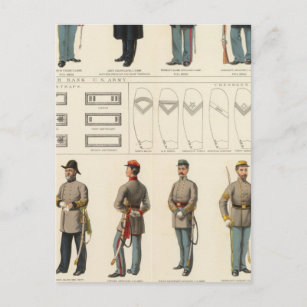 Uniformen, US-, CS-Armeen Postkarte