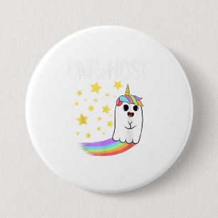 Unighost-Halloween-Party Magische Regenbogen-Uni Button