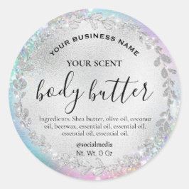 Unikate Cotton Candy Silver Body Butter Labels Runder Aufkleber