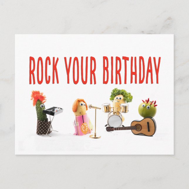 Unikate niedliche Geburtstag Postkarte für Vegetar (Vorderseite)