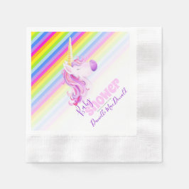 Unikorkunst Regenbogen Babydusche Party Servietten