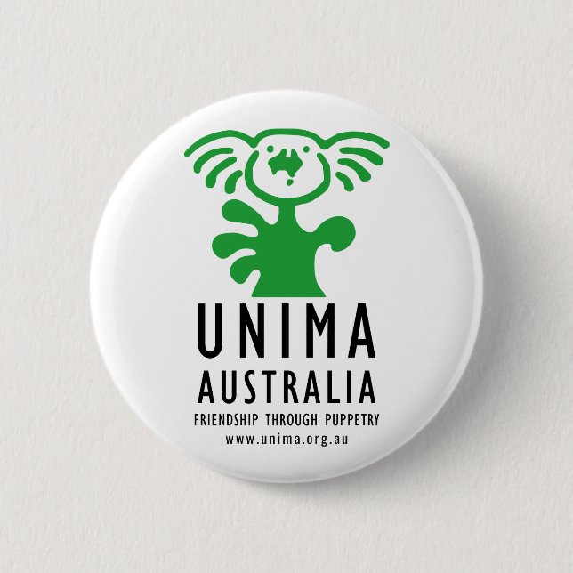 UNIMA Australien Abzeichen WEISS Button (Vorderseite)