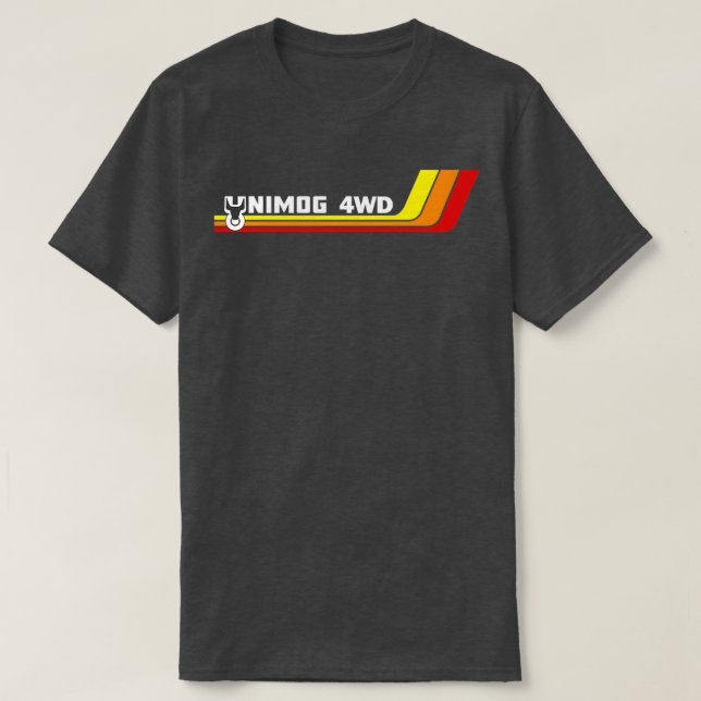 UNIMOG Oldschool auf schwarz T-Shirt (Design vorne)