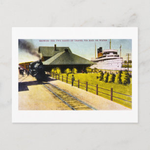 Union Depot in Sault Ste. Marie, Michigan Postkarte