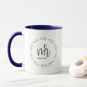"Union des fêtes : 'M.' Mug à deux tons de couronn