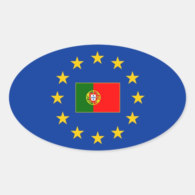 Union européenne Portugal Oval Sticker (Devant)