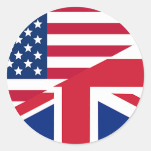 Union Jack Amerikanische Flagge Muster Sterne Stre Runder Aufkleber