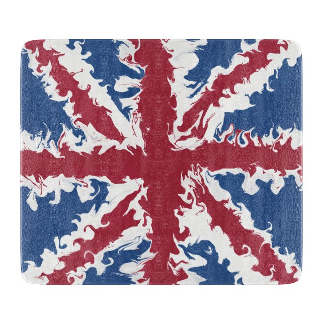 Union Jack Art, UK Flag Decor Schneidebrett (Vorderseite)