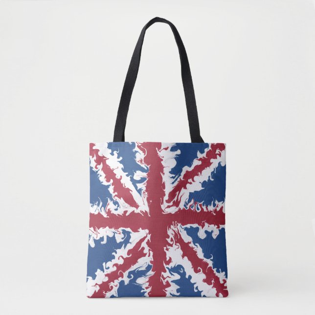 Union Jack Bag, UK Flag Liquid Art Tasche (Vorderseite)
