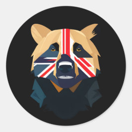 Union Jack Bear Runder Aufkleber