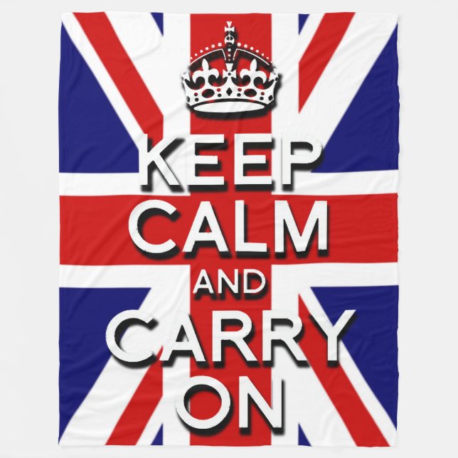 Union Jack behalte Ruhe und setzt fort Fleecedecke (Vorderseite)