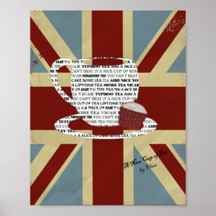 Union Jack Bildposter Ein netter Tee Vintage Poster