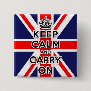 Union Jack bleib ruhig und mach weiter Button
