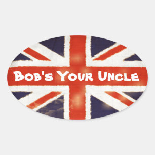 Union Jack Bobs ton oncle Oval Sticker