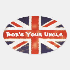 Union Jack Bobs Your Onkel Oval Aufkleber