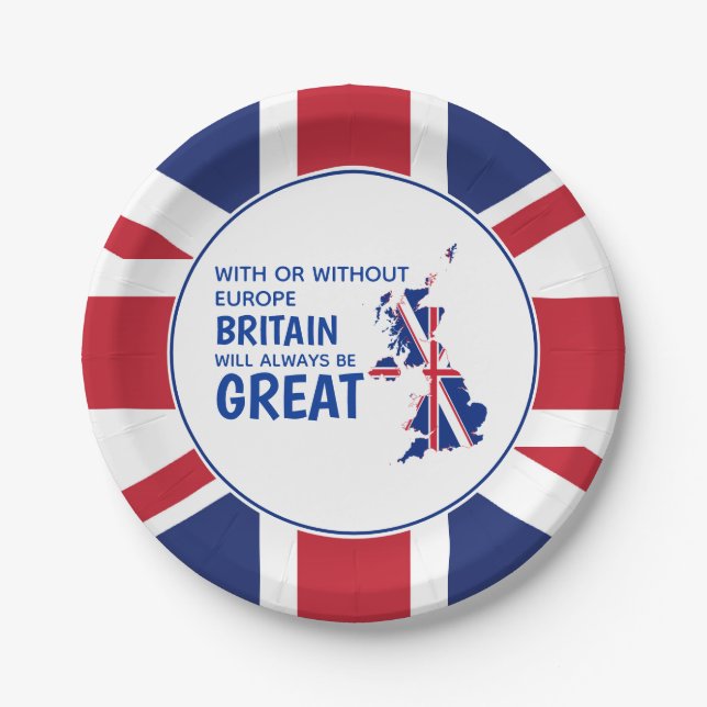 UNION JACK Brexit Großbritannien immer Großbritann Pappteller (Vorderseite)