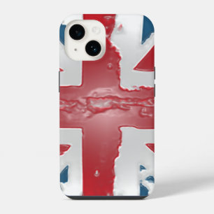 Union Jack Britische Flagge Abstrakte Wachskunst iPhone 14 Hülle