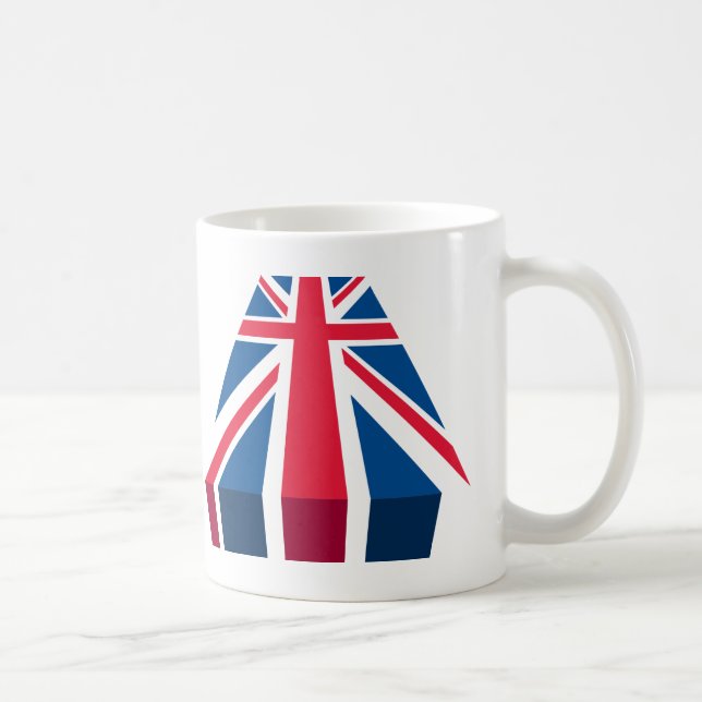 Union Jack, Britische Flagge in 3D Kaffeetasse (Rechts)