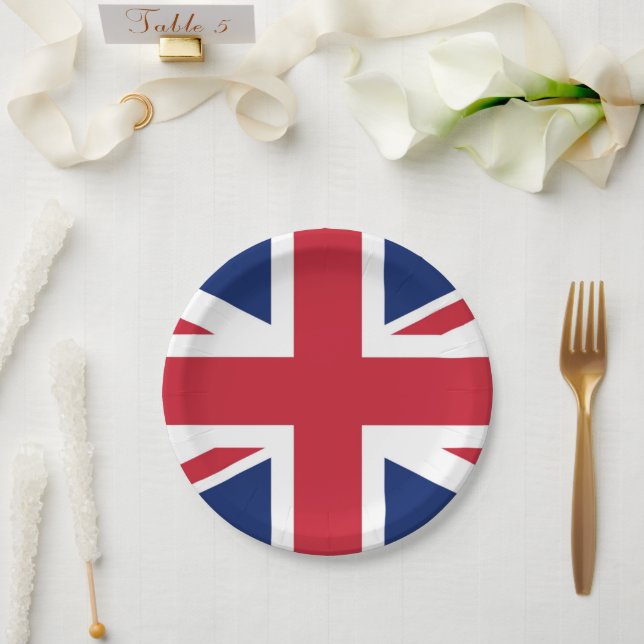 Union Jack Britische Flagge UK Pappteller (Hochzeit)
