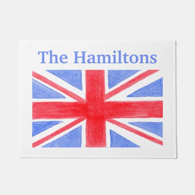 Union Jack British Flag personalifizieren Fußmatte (Vorderseite)